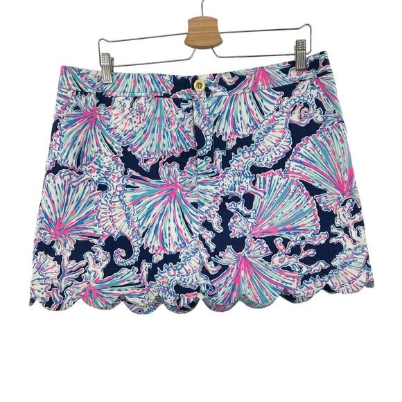 Lilly Pulitzer Colette Skort Deep Sea Navy Rare Ocean Pink Blue‎ Size 14 - Picture 1 of 14